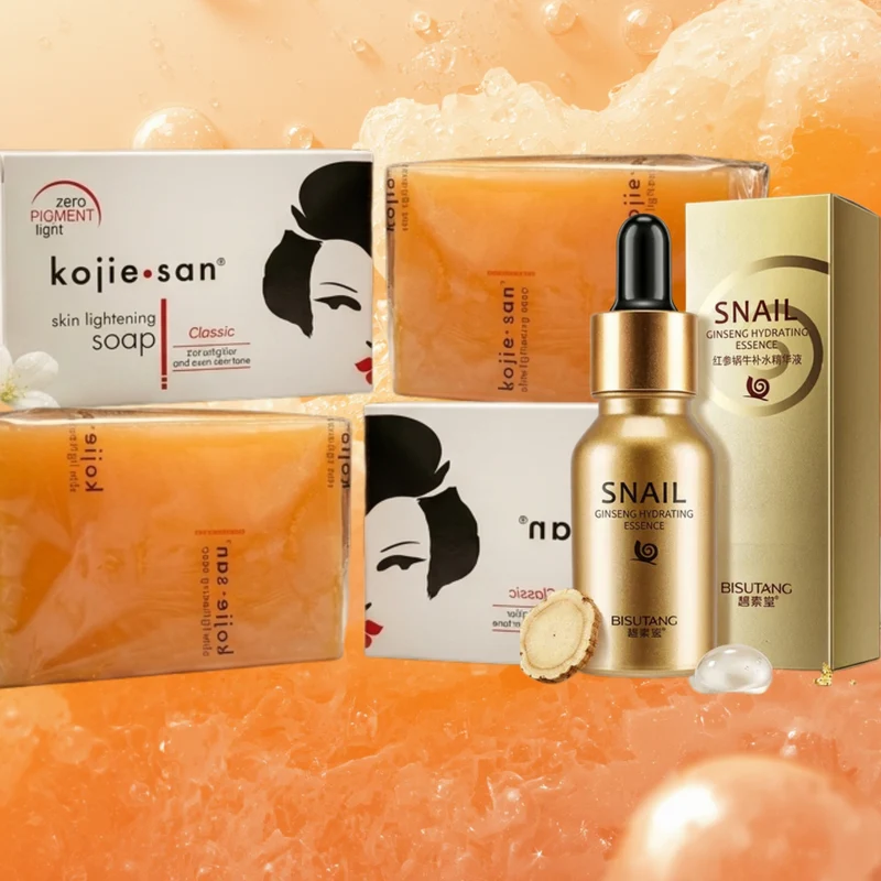 2 Savons Kojie San 135grs + 1 Sérum Escargot & Ginseng Bisutang