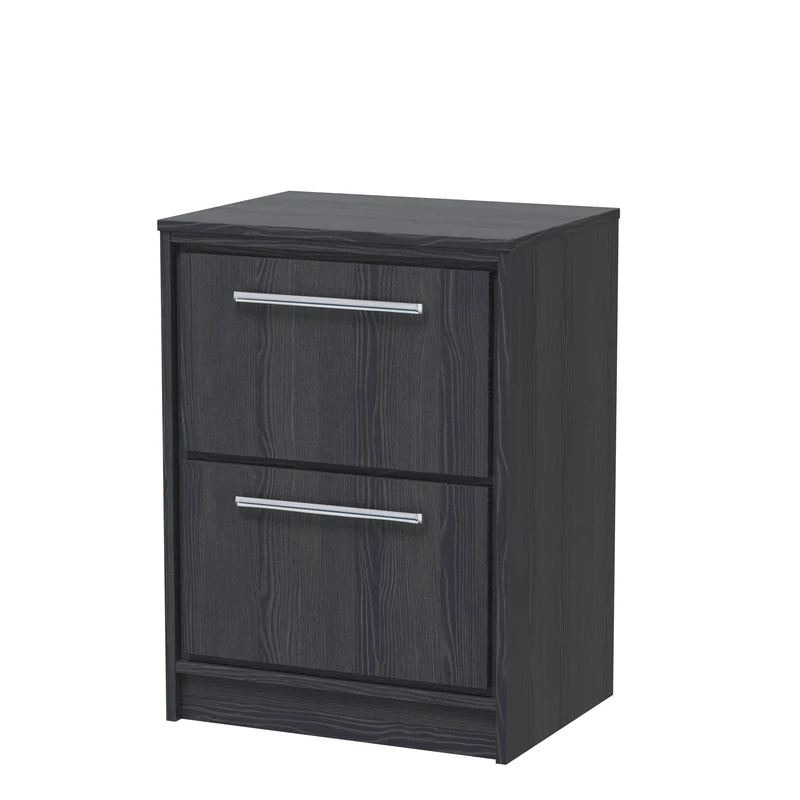 Lille 600mm Floor Standing 2 Drawer Vanity Unit & Worktop - Graphite Grey Woodgrain