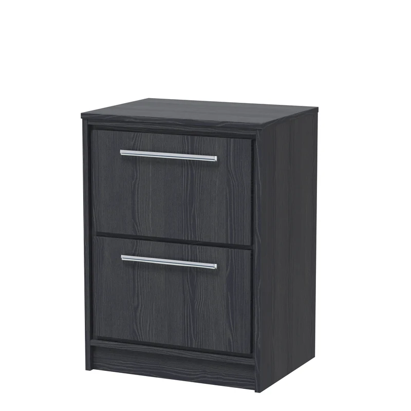 Lille 600mm Floor Standing 2 Drawer Vanity Unit & Worktop - Graphite Grey Woodgrain