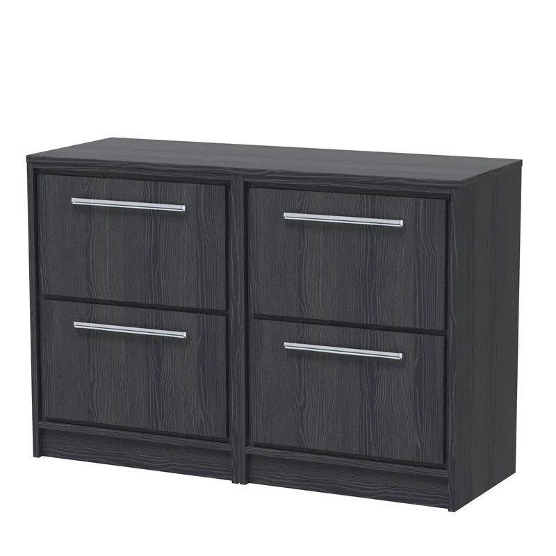 Lille 1200mm Floor Standing 4 Drawer Vanity Unit & Worktop - Graphite Grey Woodgrain