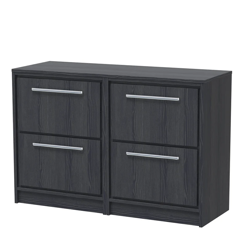 Lille 1200mm Floor Standing 4 Drawer Vanity Unit & Worktop - Graphite Grey Woodgrain