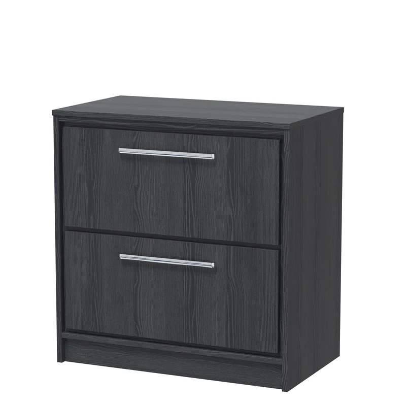 Lille 800mm Floor Standing 2 Drawer Vanity Unit & Worktop - Graphite Grey Woodgrain