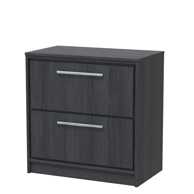 Lille 800mm Floor Standing 2 Drawer Vanity Unit & Worktop - Graphite Grey Woodgrain