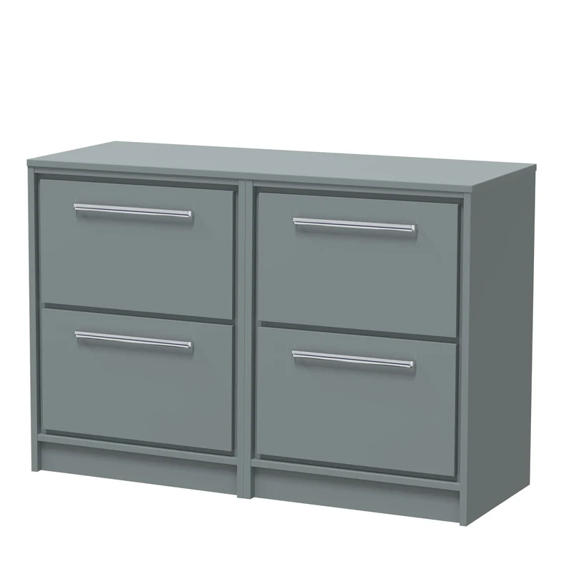 Lille 1200mm Floor Standing 4 Drawer Vanity Unit & Worktop - Coastal Grey Matt
