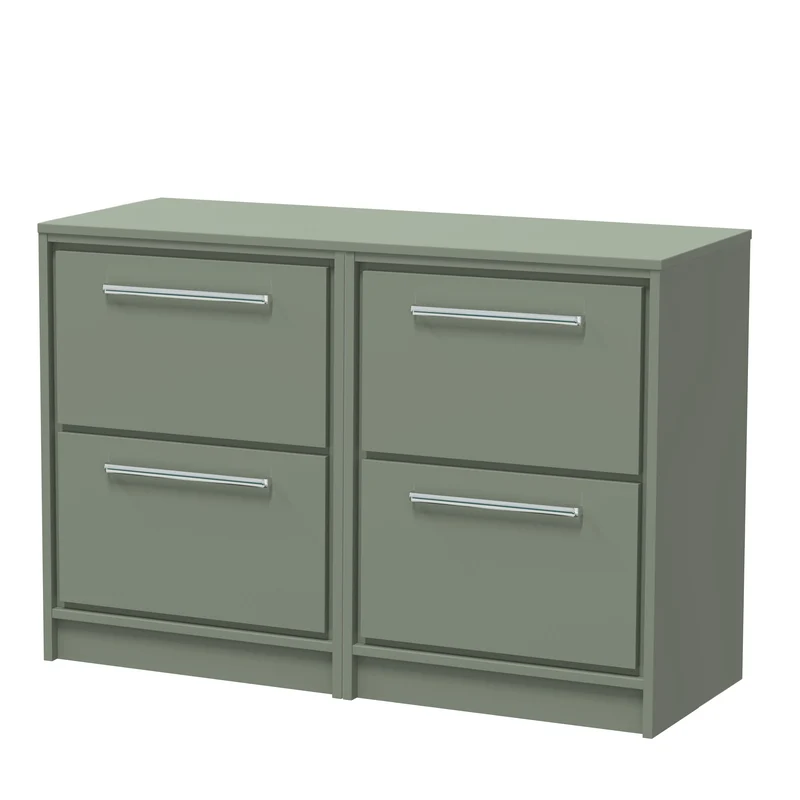 Lille 1200mm Floor Standing 4 Drawer Vanity Unit & Worktop - Fern Green Matt