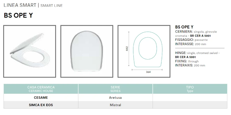 Abattant WC compatible ARETUSA Cesame - Ercos Ponsi