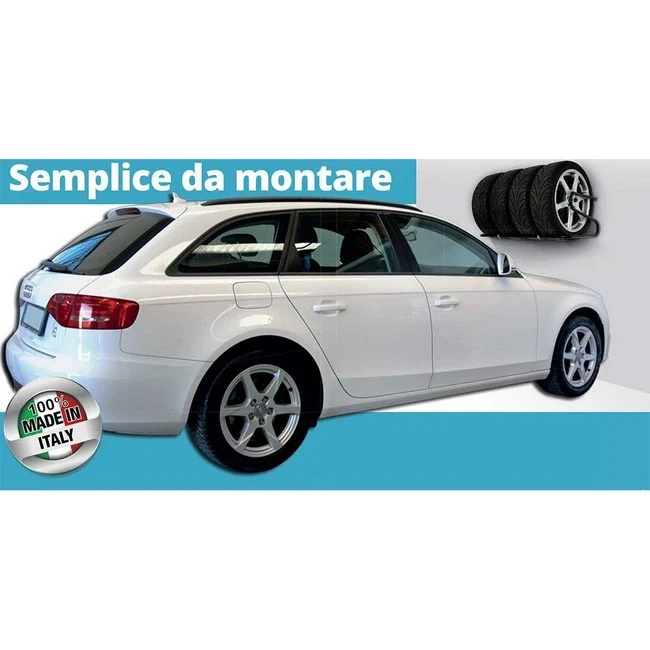 Orazio - Support mural professionnel pour pneus, peu encombrant - Longueur : 1000 mm