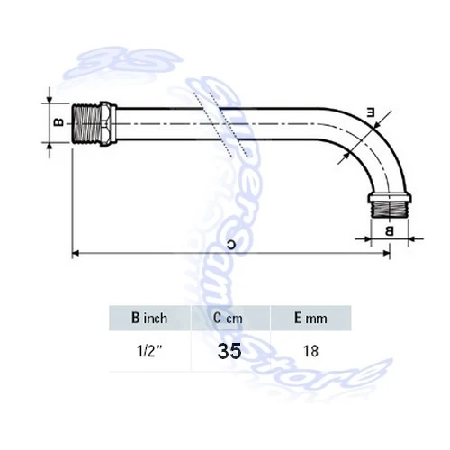 Bras de douche rond robuste PAFFONI ZSOF035CR 30 cm, modèle de luxe