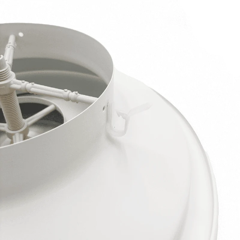 Diffuseur circulaire à cônes réglables, anémomètre, Ø 200 mm en aluminium blanc, avec clapet intégré