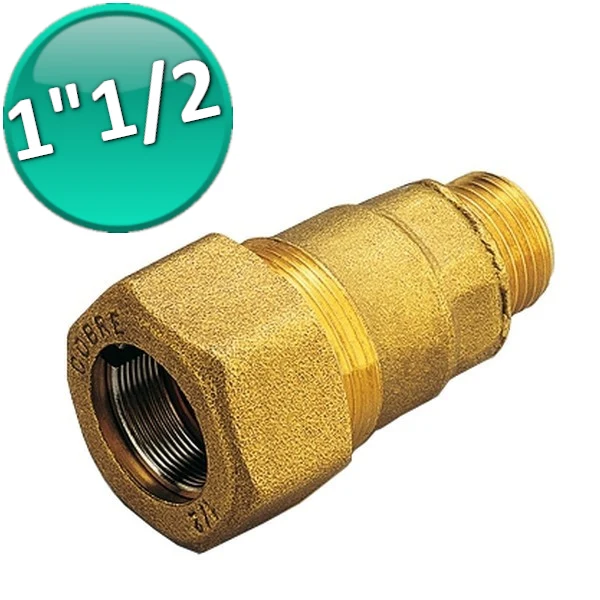 Raccord à compression simple joint, laiton, 1''1/2", pour tuyaux en fer et en acier - Série TIEMME 1590