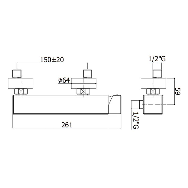 Mitigeur de douche extérieur LEC168 CR LEVEL PAFFONI