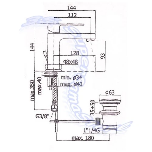 Mitigeur de lavabo ELLE Paffoni EL075 avec bonde de 1 1/4".