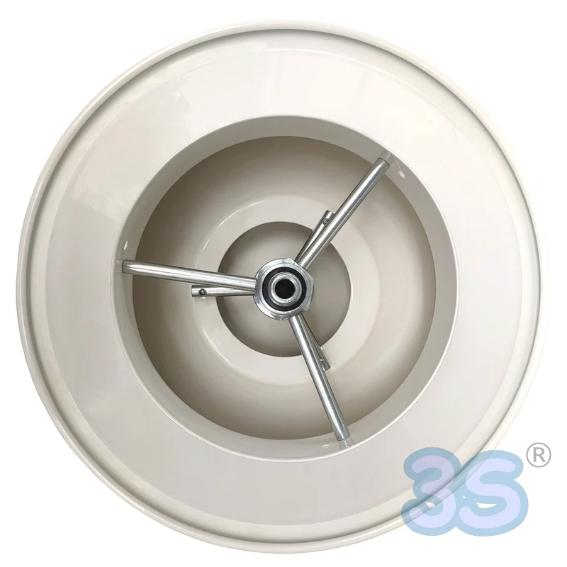 Diffuseur circulaire à cônes réglables, anémomètre, Ø 160 mm, en aluminium blanc