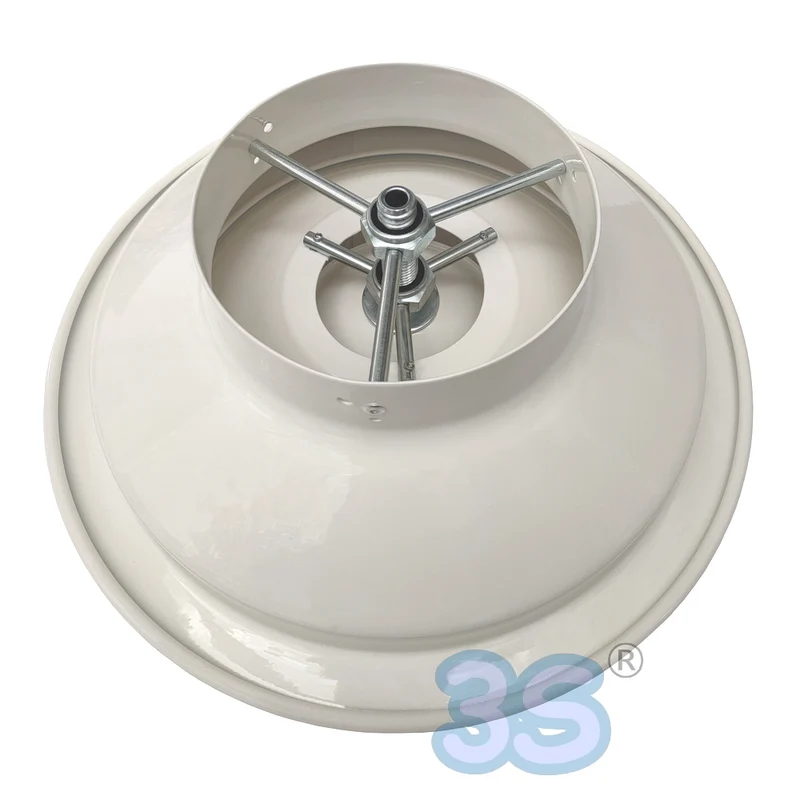 Diffuseur circulaire à cônes réglables, anémomètre, Ø 160 mm, en aluminium blanc