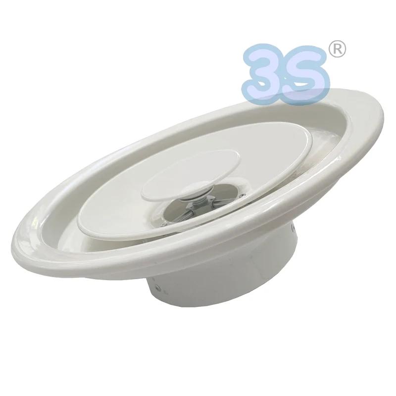 Diffuseur circulaire à cônes réglables, anémomètre, Ø 160 mm, en aluminium blanc