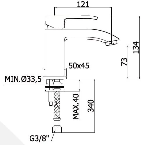 LES071 CR LEVEL PAFFONI Mitigeur lavabo sans bonde
