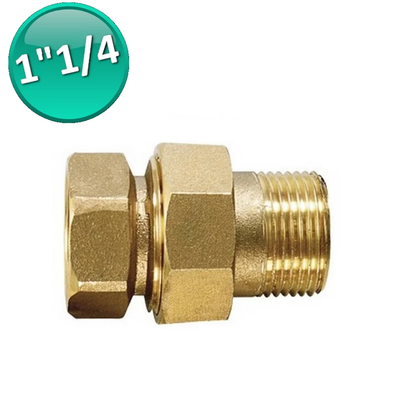 Raccord union droit M-F Ø 1''1/4 - laiton jaune
