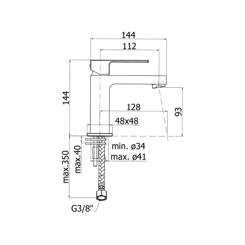 Mitigeur de lavabo EFFE PAFFONI EF071 sans bonde