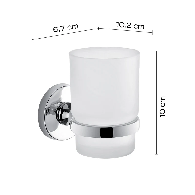PORTE-BROSSE À DENTS EN ACIER ET VERRE SATINÉ - FELCE GEDY FE10