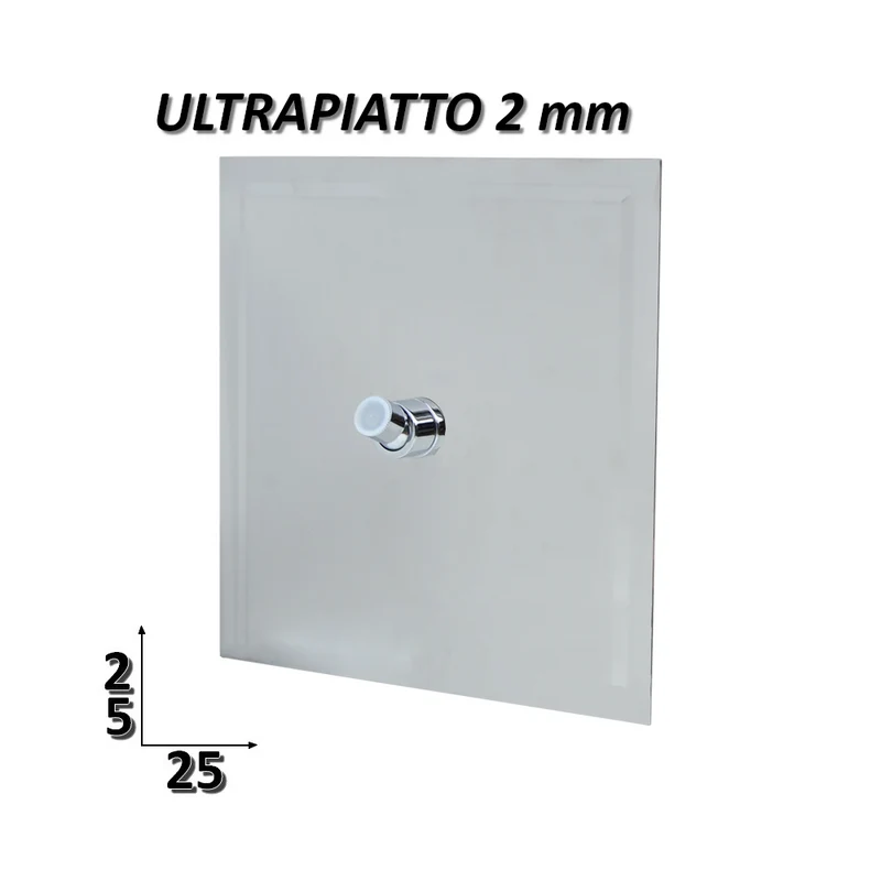Pommeau de douche carré ultra-mince en acier inoxydable de 25 x 25 cm