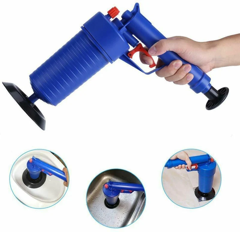 Pistolet déboucheur à air comprimé pour toilettes, douches, bidets et lavabos