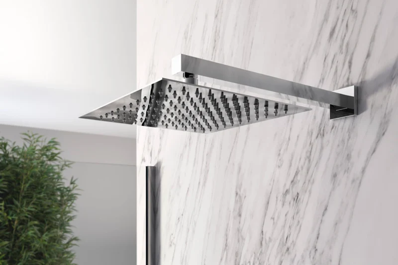 Pommeau de douche carré ultra-mince en acier inoxydable de 30 x 30 cm