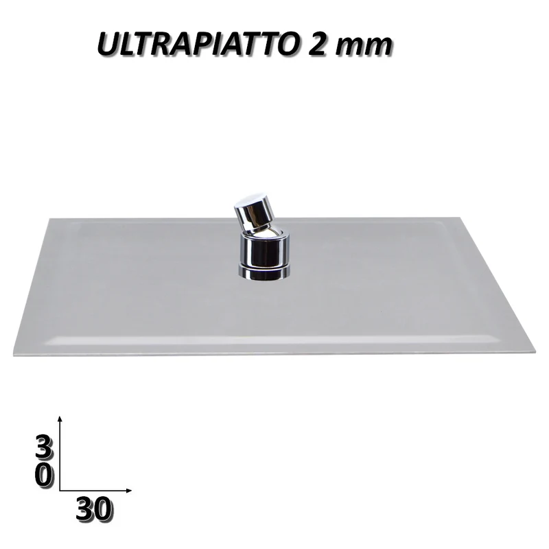 Pommeau de douche carré ultra-mince en acier inoxydable de 30 x 30 cm