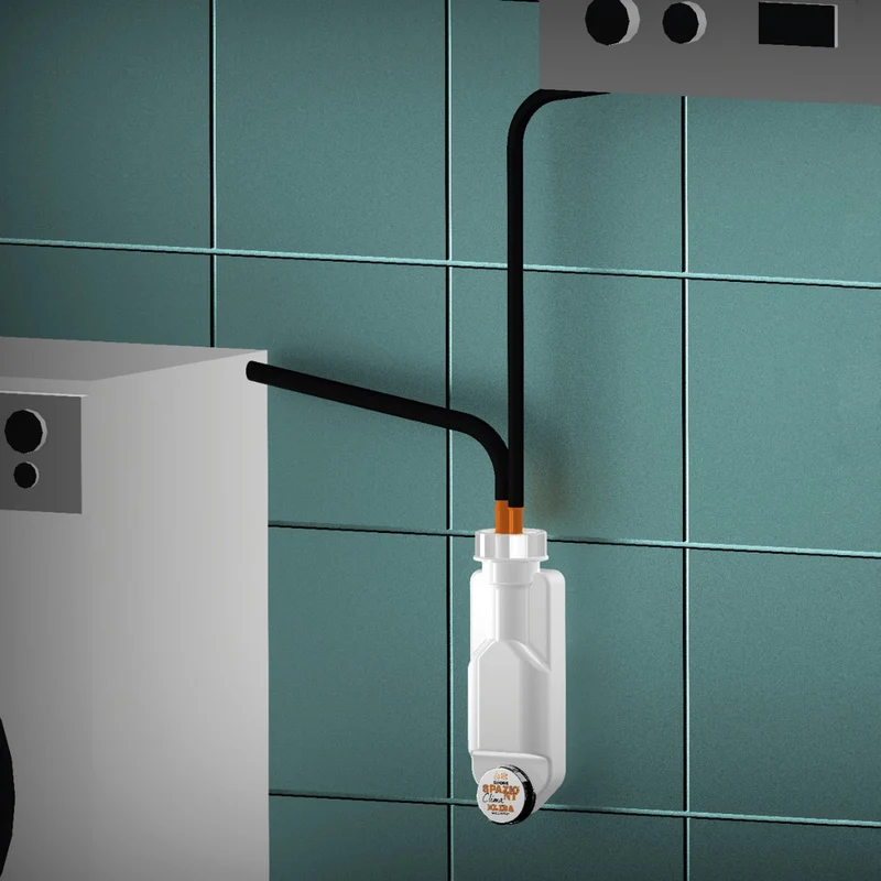 Siphon compact et inspectable à double raccordement pour la vidange des chaudières, lave-linge ou lave-vaisselle Spazio NT Clima