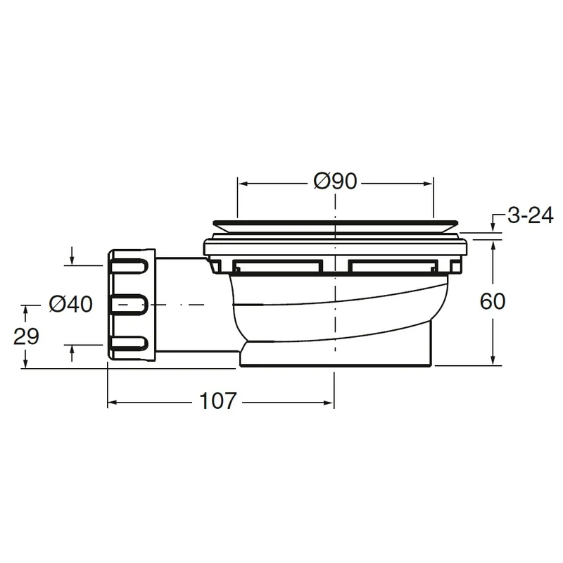Bonde de receveur de douche extra-plate avec orifice de 90 mm de diamètre et capuchon chromé - Silfra