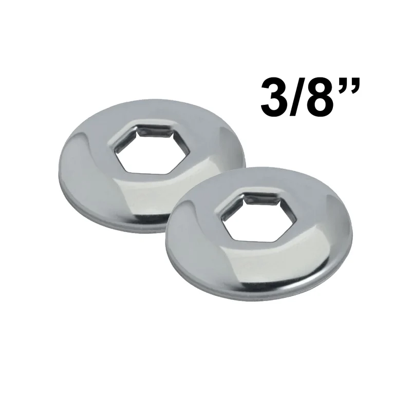 Paire de rosaces chromées avec trou hexagonal de 3/8".