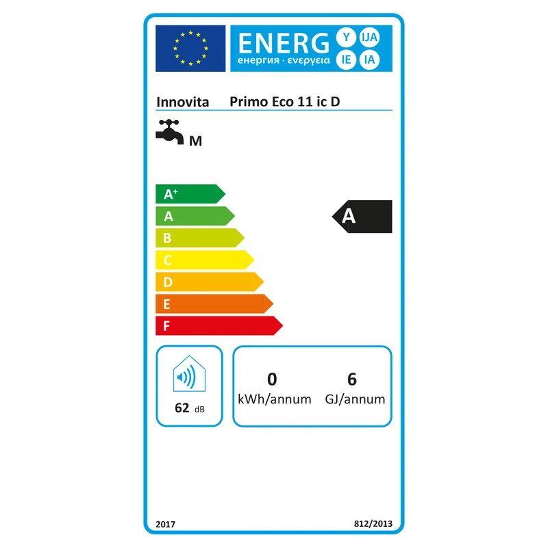 INNOVATE PRIMO ECO 11 ic D - Chauffe-eau instantané au méthane à faible émission de NOx, 11 L, chambre ouverte - allumage par ionisation