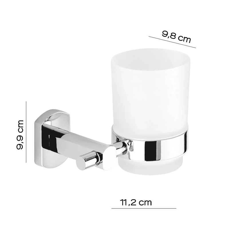 Porte-brosse à dents en laiton chromé et verre - EDERA GEDY ED10