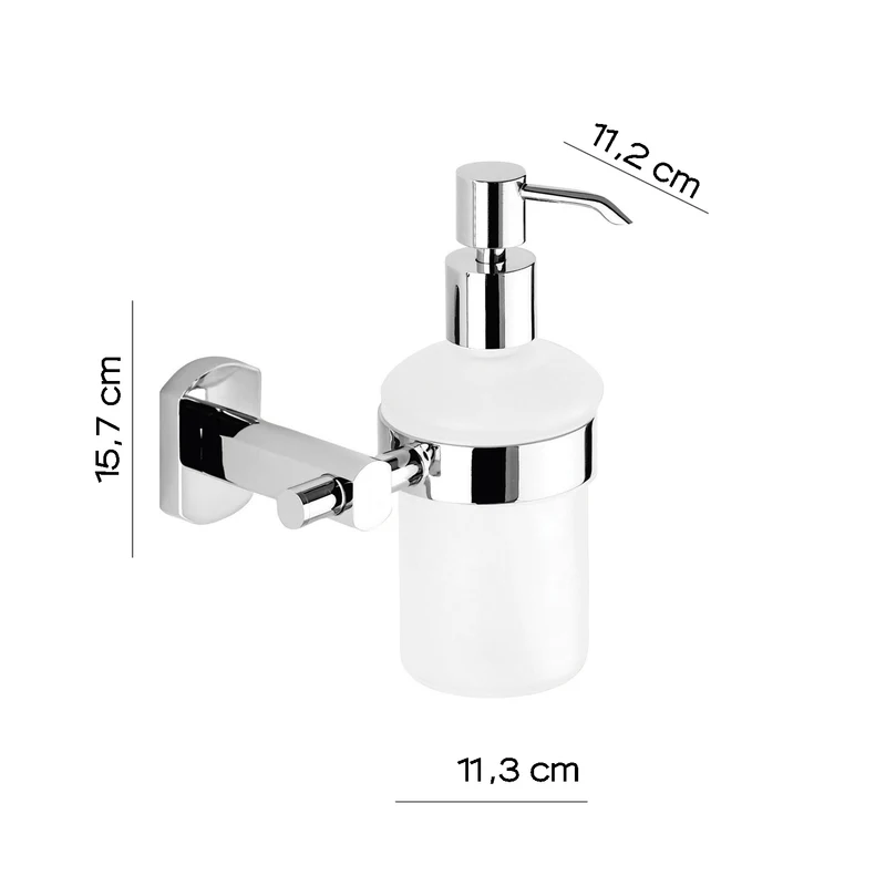Distributeur de savon en laiton chromé et verre - EDERA GEDY ED81
