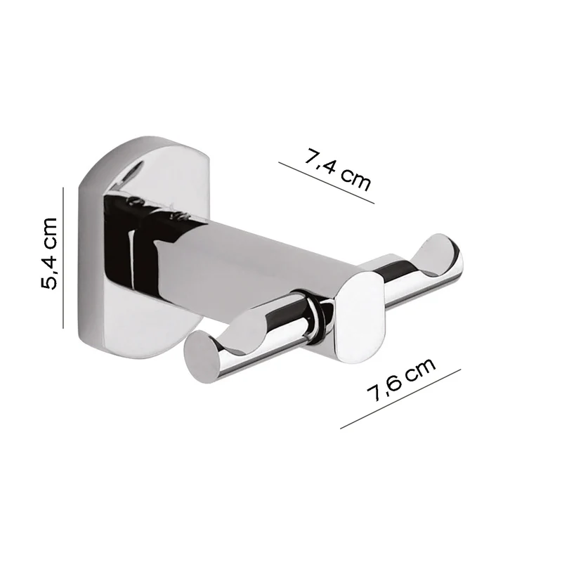 Porte-manteau double en laiton chromé - EDERA GEDY ED26