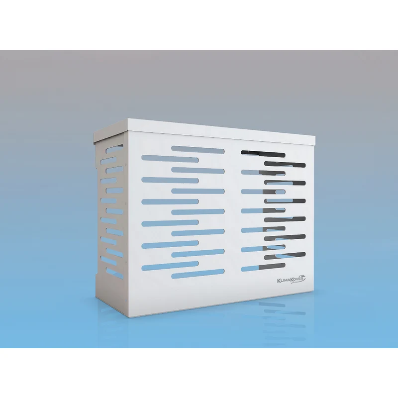 Cache-climatiseur design K-900S 90x70x45 cm argent en aluminium pour unités extérieures
