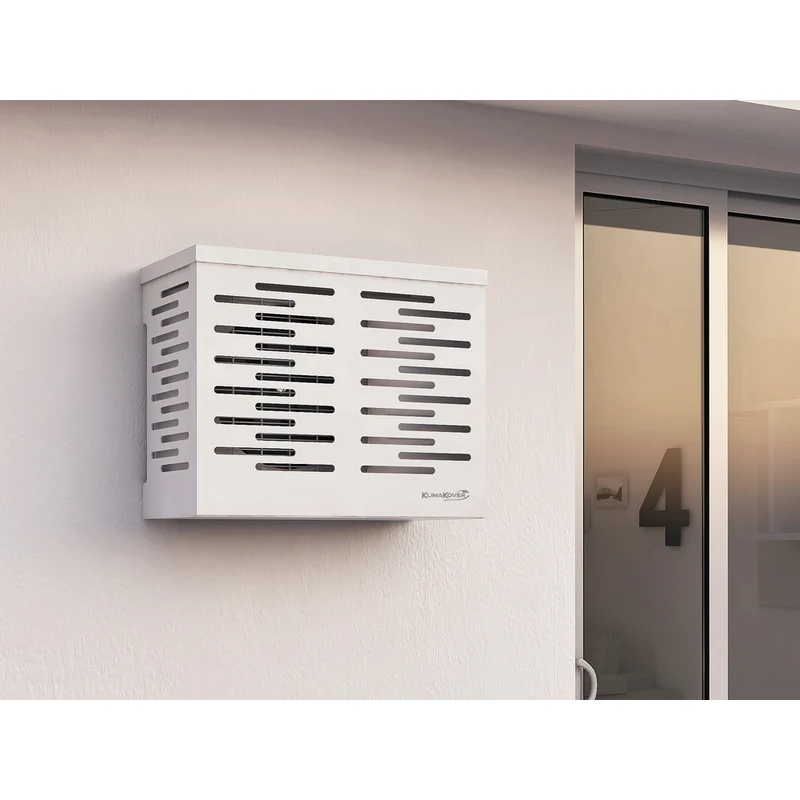Cache-climatiseur design K-900S 90x70x45 cm argent en aluminium pour unités extérieures