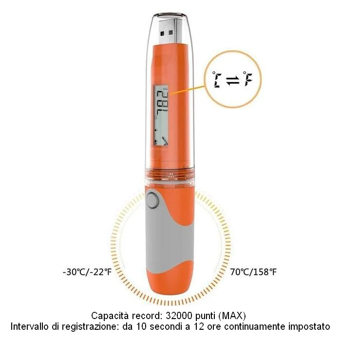 Stylo enregistreur de données portable Elitech RC-51 USB pour l'enregistrement des données de température