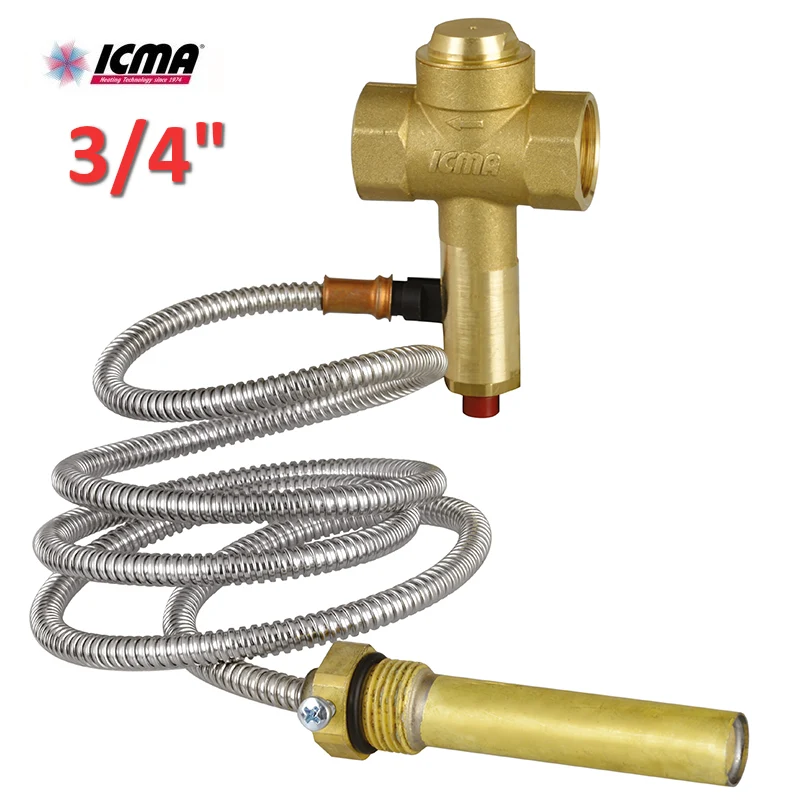 ICMA 608 - Soupape d'évacuation thermique 3/4'' avec bulbe de puits