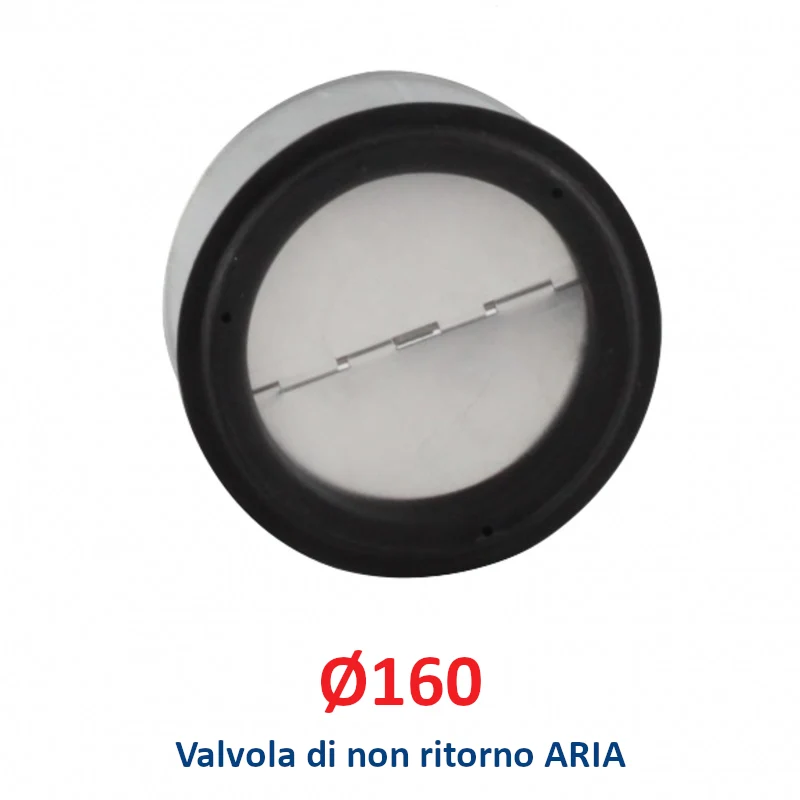 Clapet anti-retour de 160 mm de diamètre pour tuyaux d'air chaud et froid flexibles et rigides