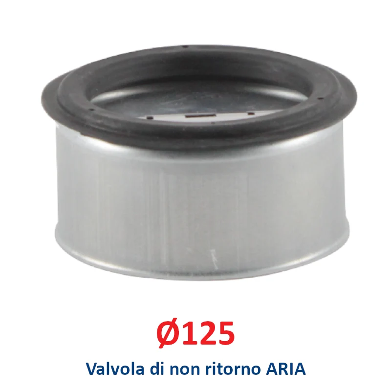 Clapet anti-retour de 125 mm de diamètre pour tuyaux d'air chaud et froid flexibles et rigides