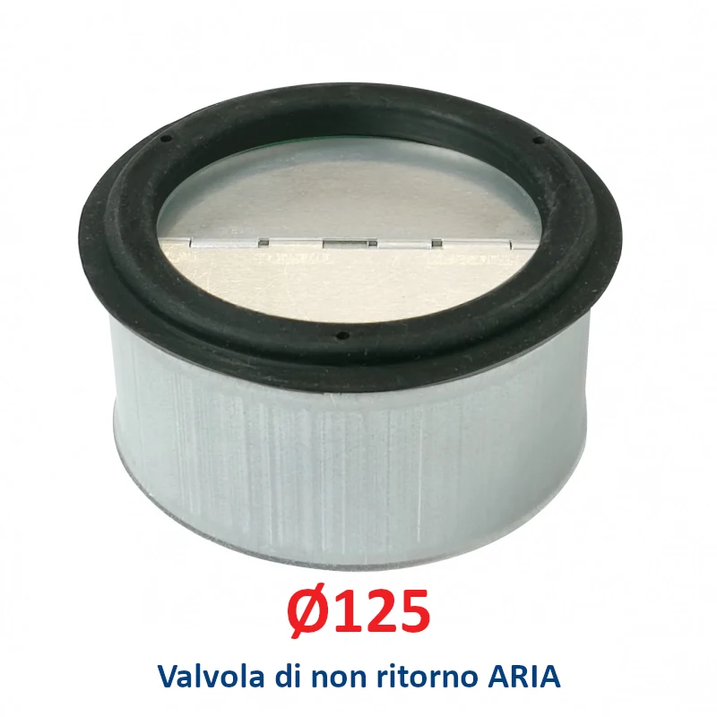 Clapet anti-retour de 125 mm de diamètre pour tuyaux d'air chaud et froid flexibles et rigides
