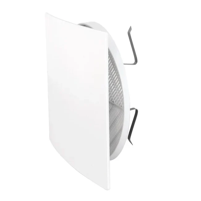 Grille de ventilation carrée esthétique 166 x 166 mm, pour trou Ø 80/125 mm BLANC