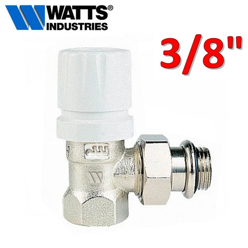 Robinet carré 3/8'' avec raccord en fer pour radiateurs thermostatiques WATTS