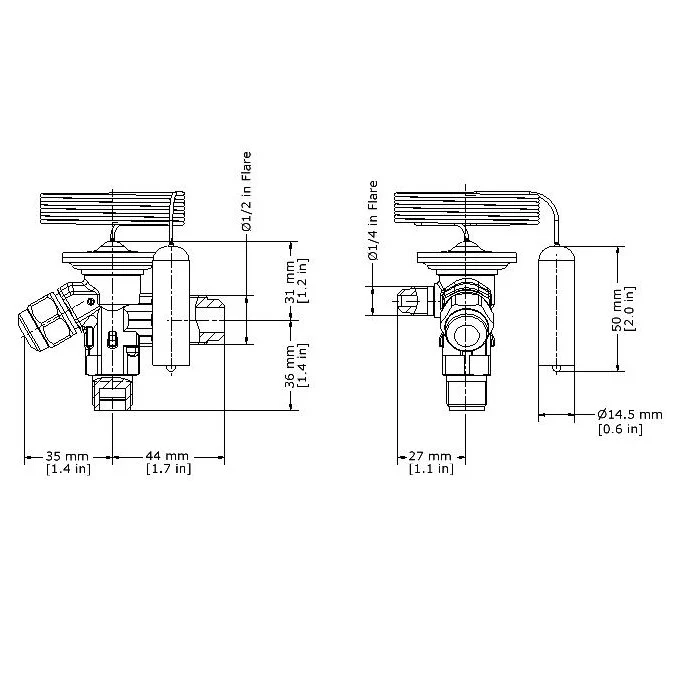 Détendeur thermostatique Vanne Danfoss TE2 gaz R404A R507