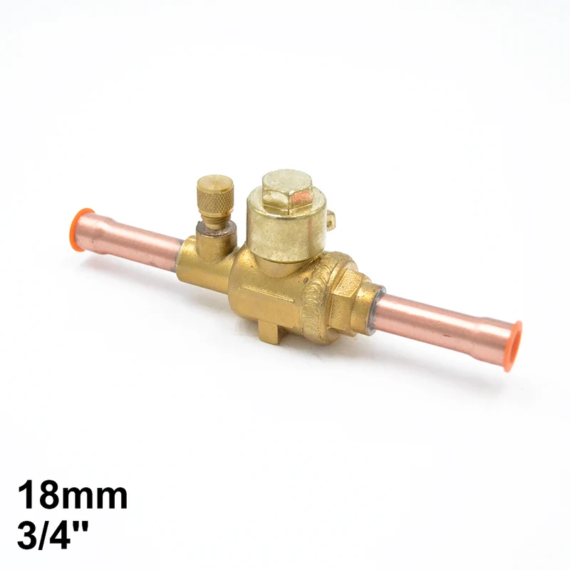 Vanne à bille de 18 mm avec raccord de service - Cuivre double passage 3/4''