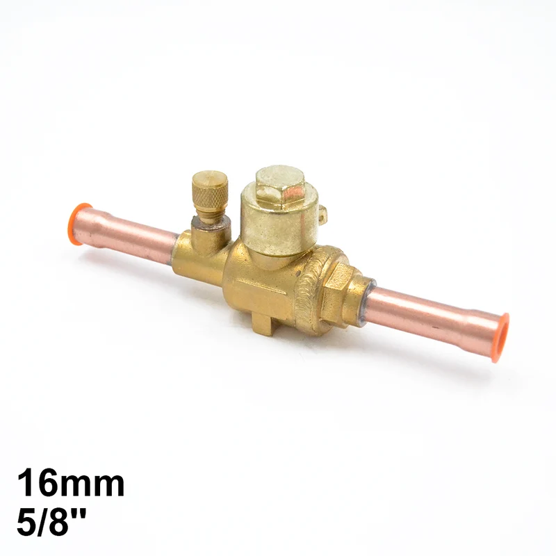 Vanne à bille de 16 mm avec raccord de service - Cuivre double passage 5/8''