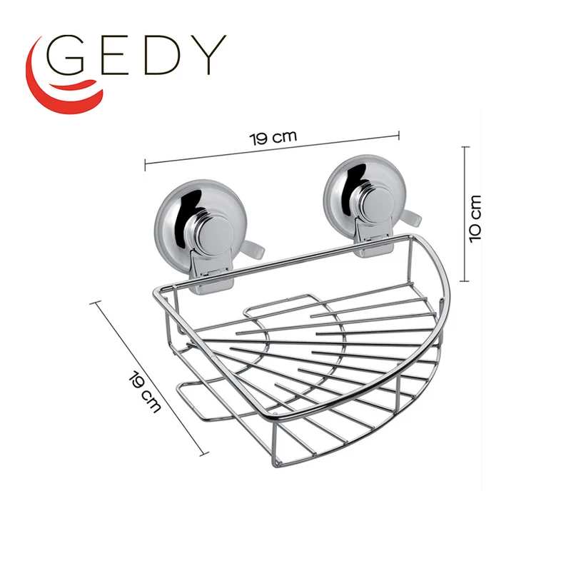 Organisateur d'angle à ventouses GEDY HO80 pour douche/baignoire