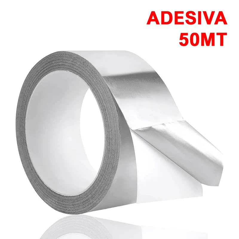 Ruban adhésif en feuille d'aluminium isolant et résistant aux UV de 50 m