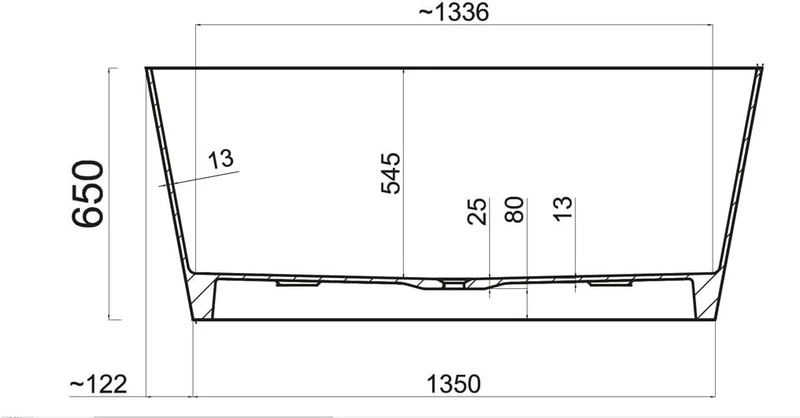 Baignoire ovale en résine effet marbre Ponsi Sigma avec structure de support - 159 x 72 cm