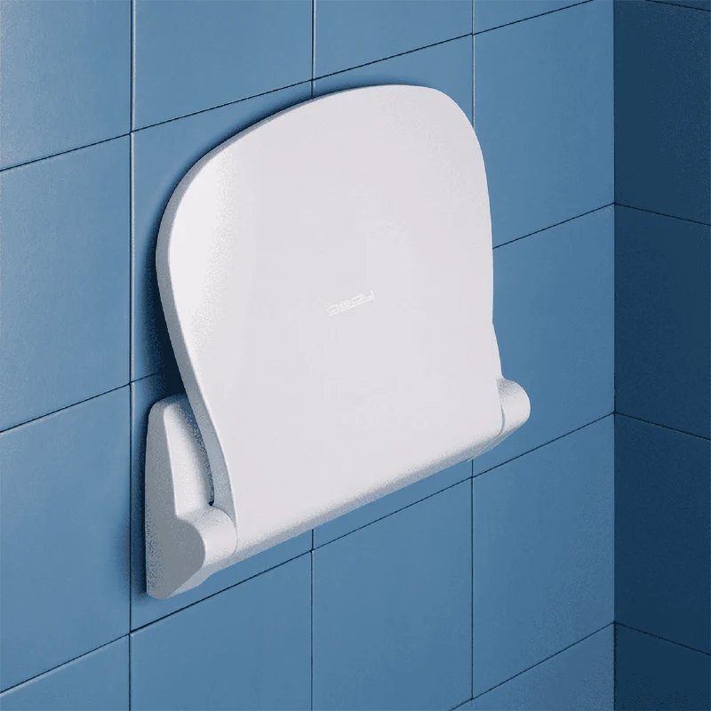 GEDY Sound - Siège de douche pliable, blanc et chromé, capacité de 120 kg